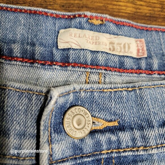 Vtg Levi's Jeans 16 L Relaxed Taper 550 High Rise Medium Light Wash Y2K Western - Picture 4 of 11